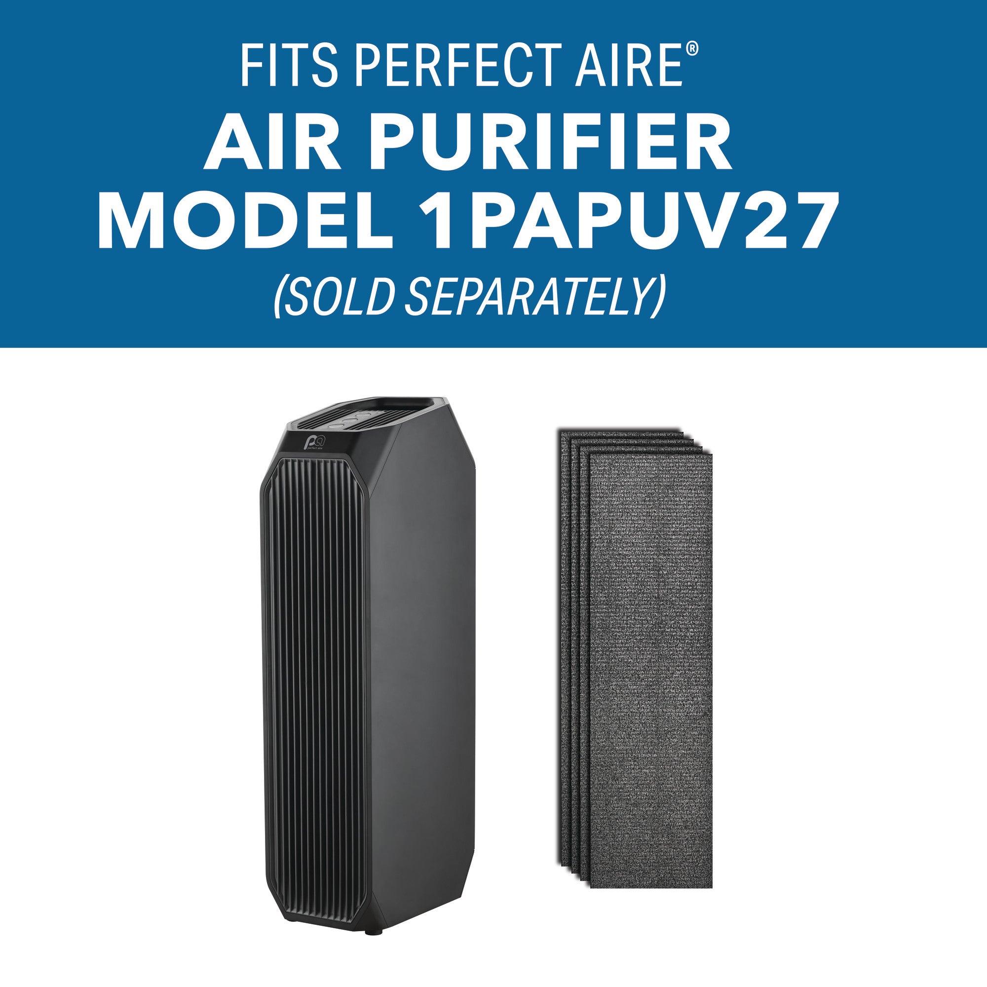 Replacement Carbon Pre-Filters for Perfect Aire 1PAPUV27 Air Purifier - 4-Pack, Odor Reduction, Activated Carbon