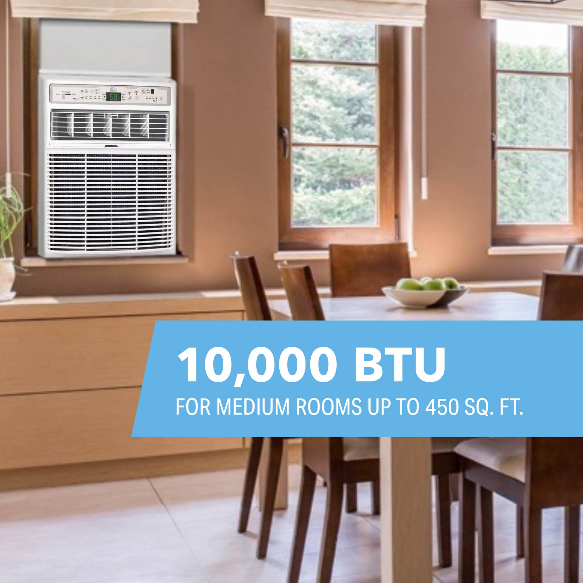 10,000 BTU Casement Air Conditioner Sliding/Crank-Out Window H: 23.5 x W: 14.75 x D: 21