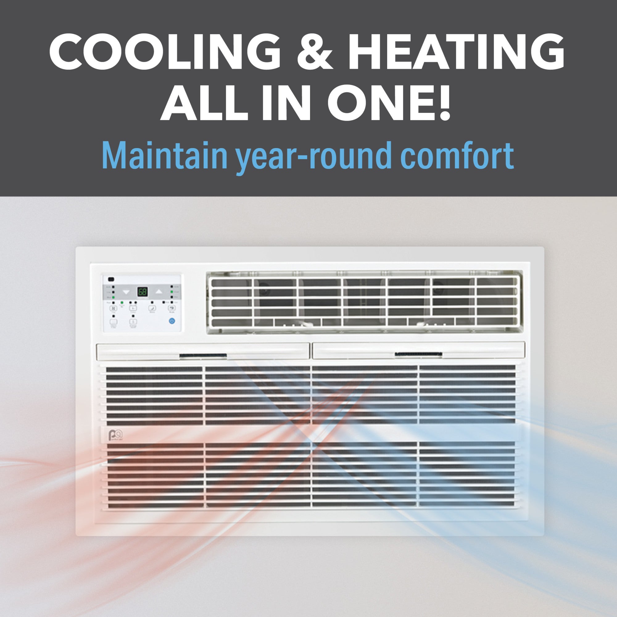 14,000 BTU Thru-the-Wall Air Conditioner with Electric Heater, 230V (R32)