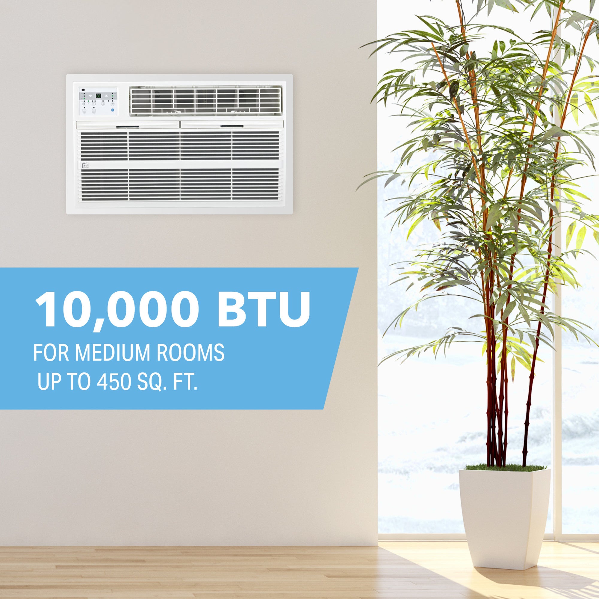 10,000 BTU Thru-the-Wall Air Conditioner with Electric Heater, 230V (R32)