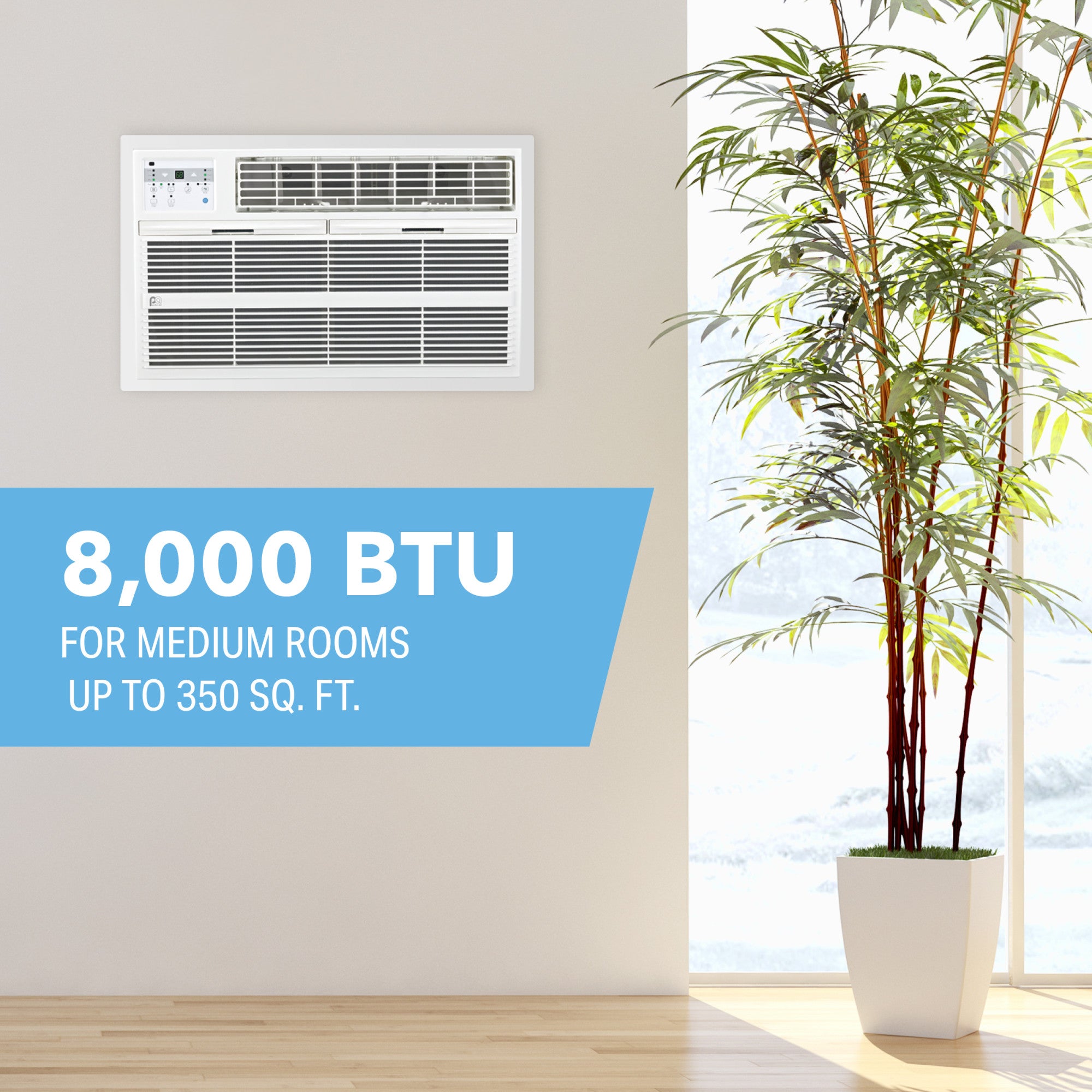 8,000 BTU 115V Through-the-Wall Air Conditioner with Remote Control for Spaces up to 350 Sq. Ft