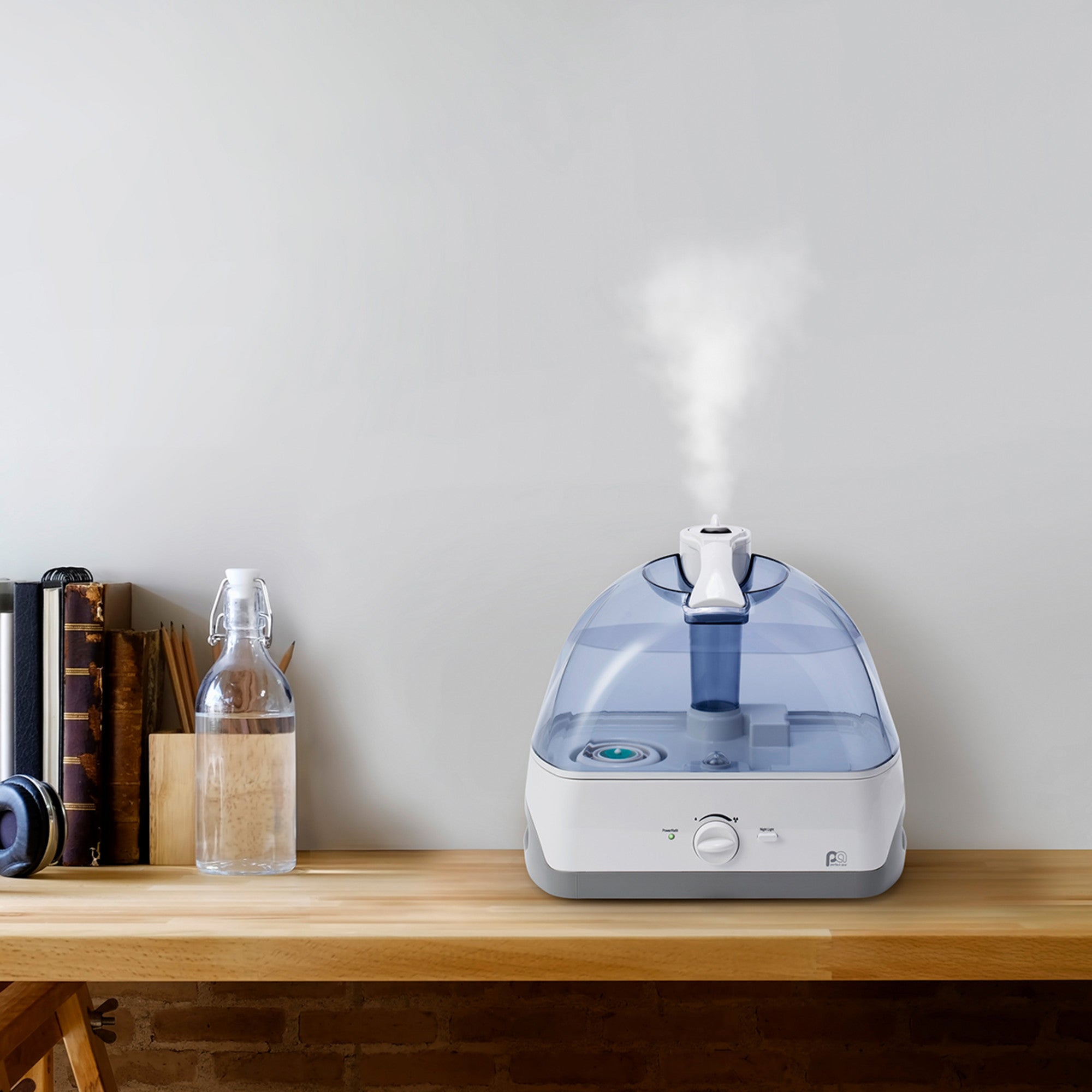 Perfect Aire 1.3 Gallon Ultrasonic Cool Mist Humidifier - Ideal for the Baby's Bedroom with Night-Light Option and Whisper-Quiet Operation, Auto Shut-Off and a Permanent Active Carbon Filter