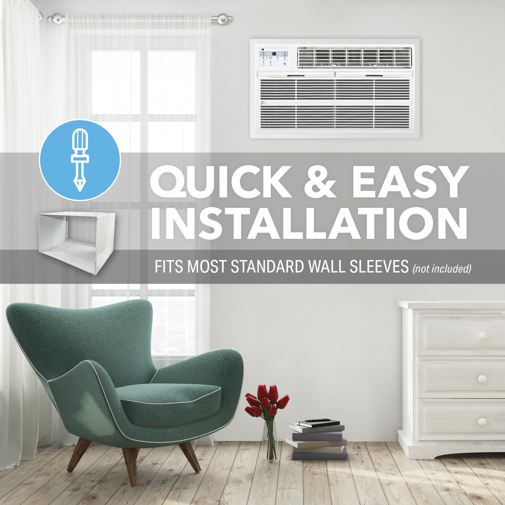 8,000 BTU 115V Through-the-Wall Air Conditioner with Remote Control for Spaces up to 350 Sq. Ft