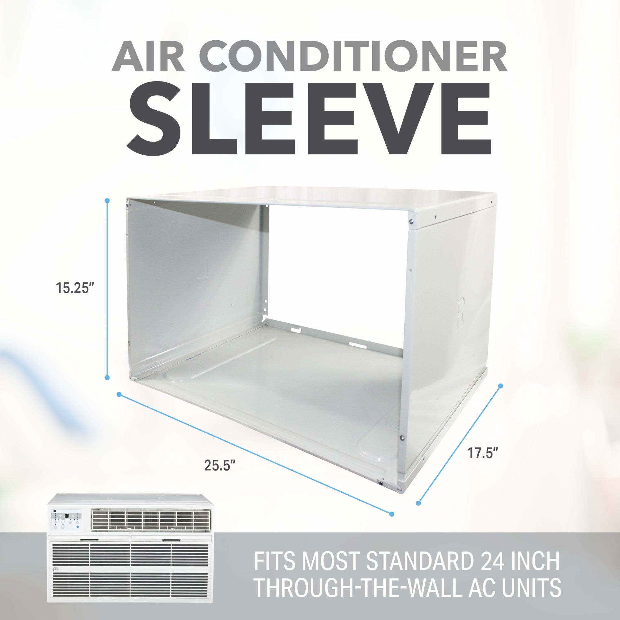 Perfect Aire Wall Sleeve for Through-the-Wall Air Conditioners, Fits Standard 24 in. Units, White