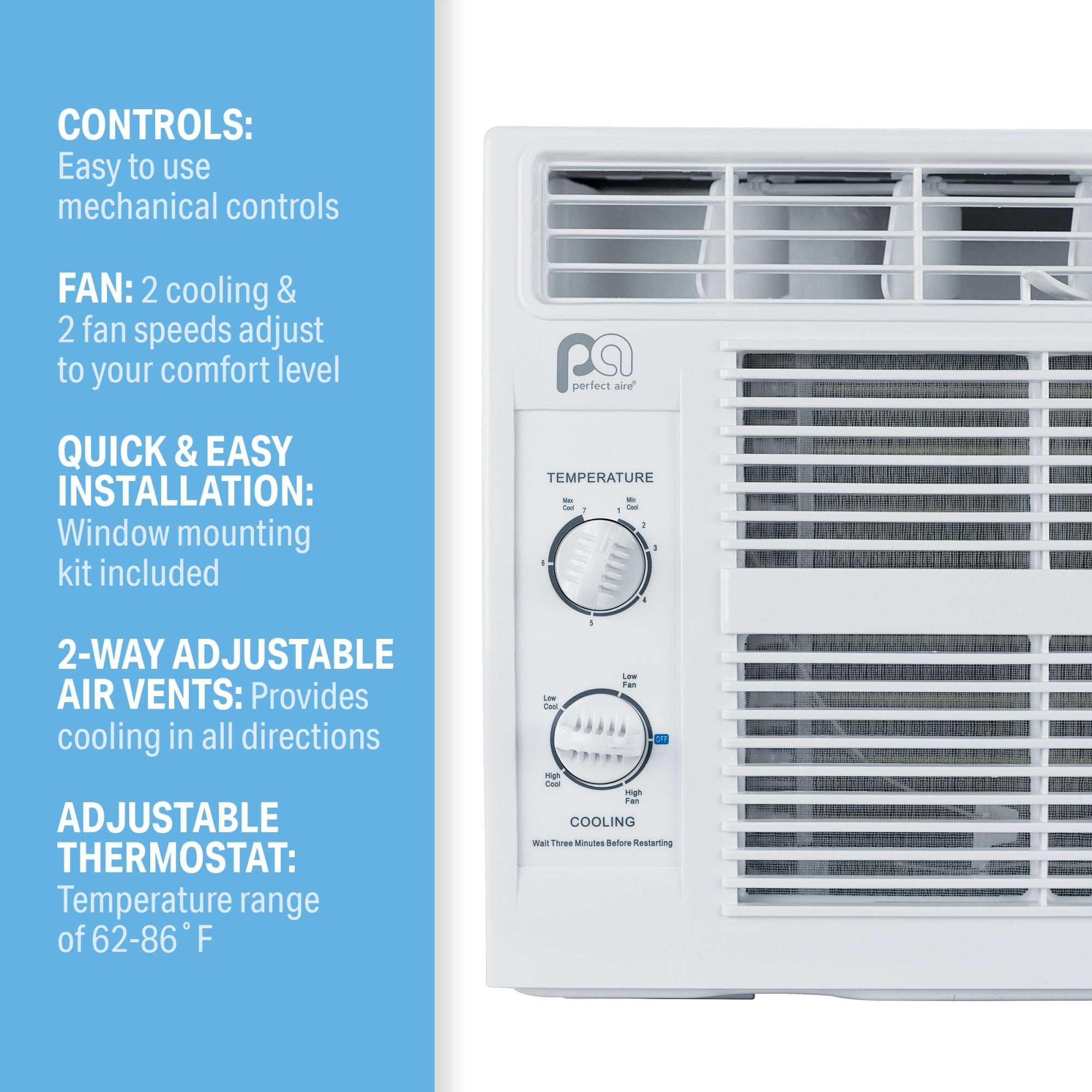 5,000 BTU Window Air Conditioner with Mechanical Controls