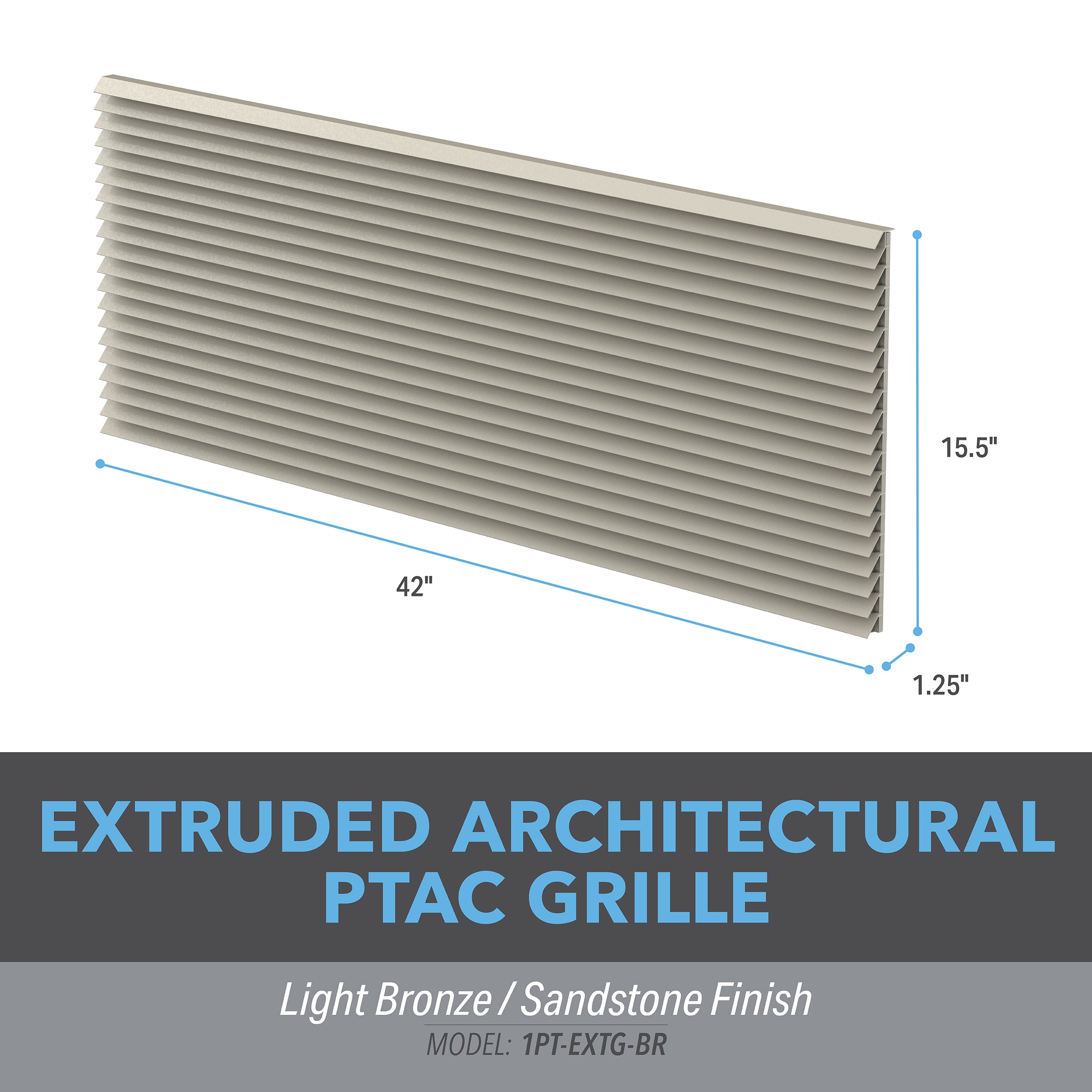 Perfect Aire PTAC Exterior Grille Light Bronze Sandstone Aluminum