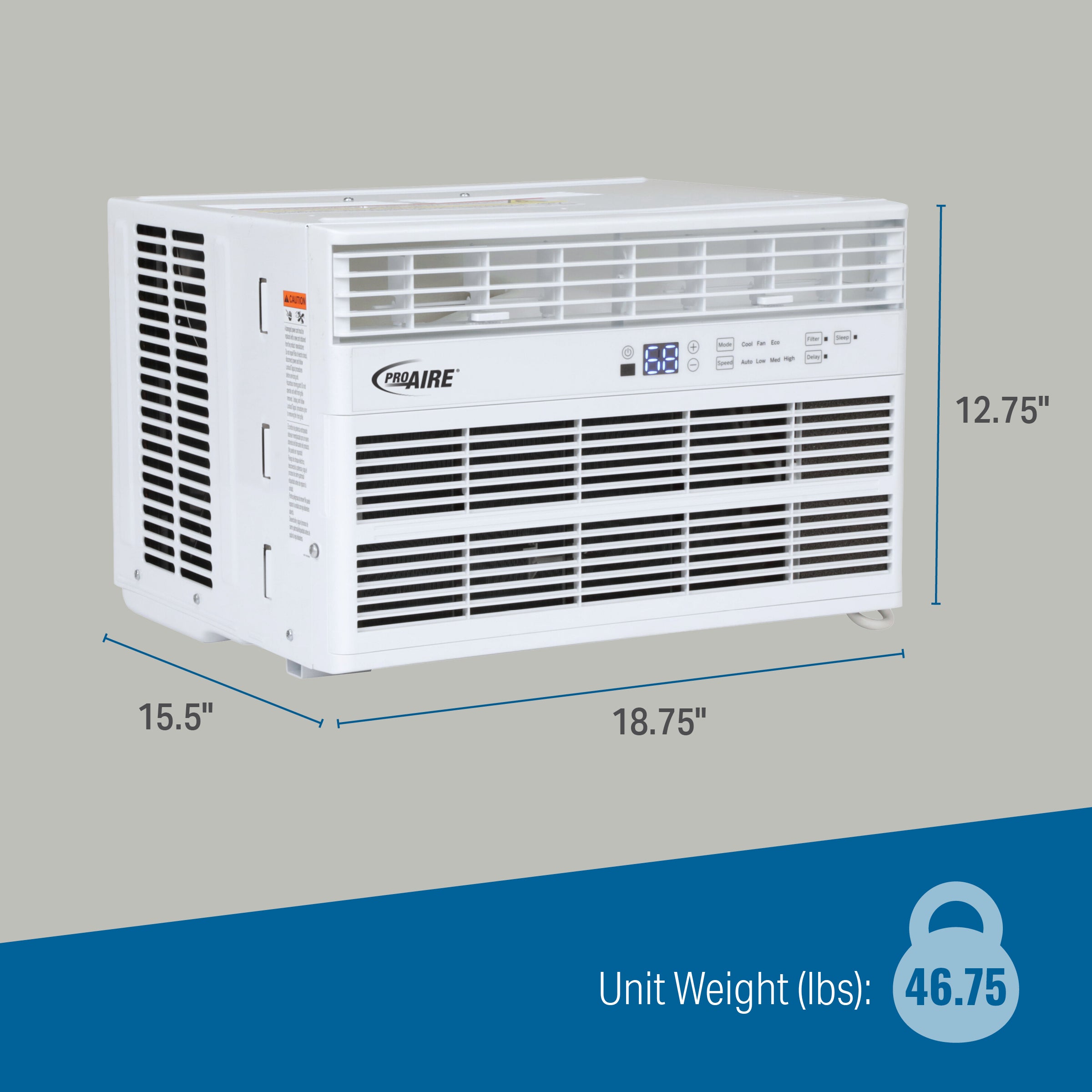 ProAire 8,100 BTU Window Air Conditioner 115V for Rooms up to 350 Sq. Ft., Electronic Small Room AC Unit with Remote, Auto and Eco Modes