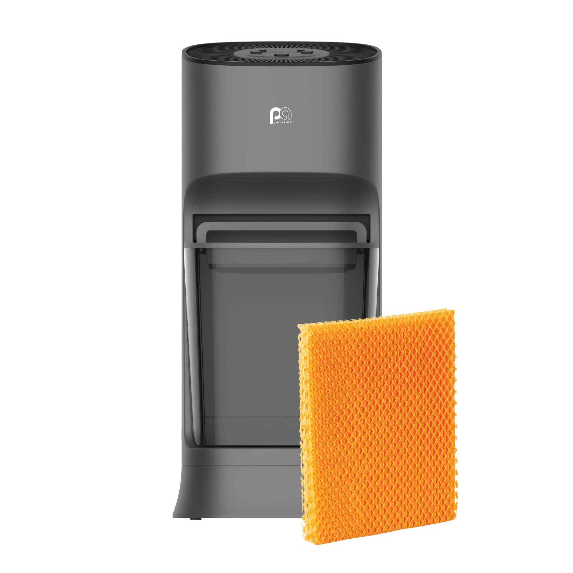 Perfect Aire 2.8 Gallon Large Capacity Whole-Room Evaporative Humidifier Bundle with Bonus Replacement Filter – Invisible Mist, Digital Controls, Top Fill, 24 Hour Run Time