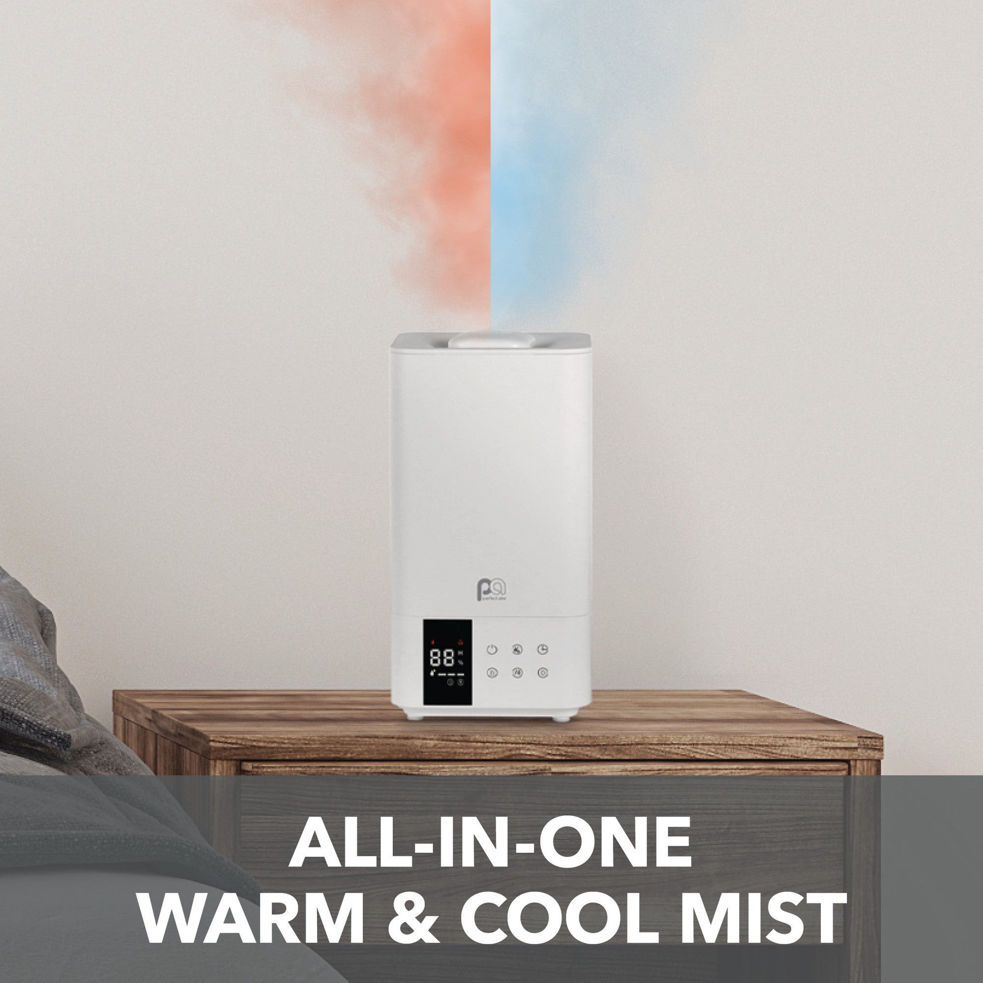 1.32 Gallon Top Fill Ultrasonic Cool/Warm Mist Hybrid Humidifier