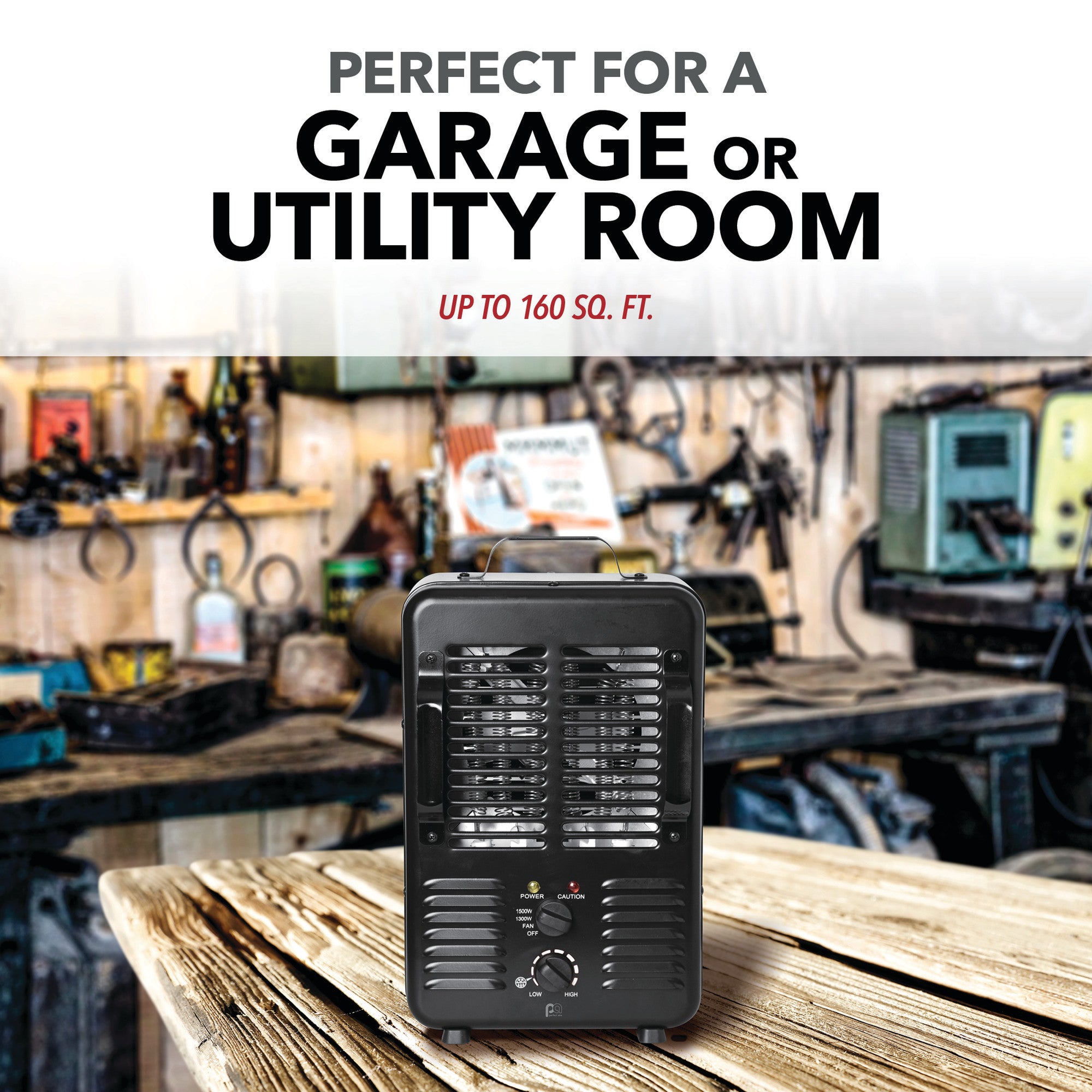 Perfect Aire Milkhouse 1,500W Heater – Compact Zone Heating for Workspaces & Utility Rooms