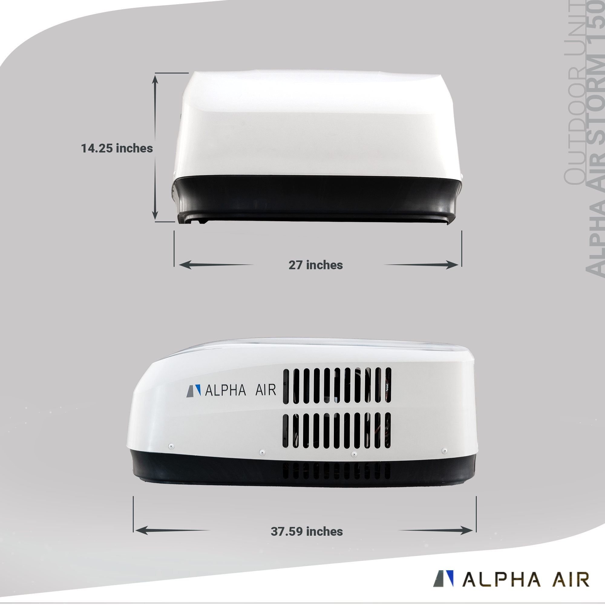 STORM 150 RV Rooftop Air Conditioner – 15,000 BTU Cooling & 14,200 BTU Heating, Fits 14.25” RV Openings