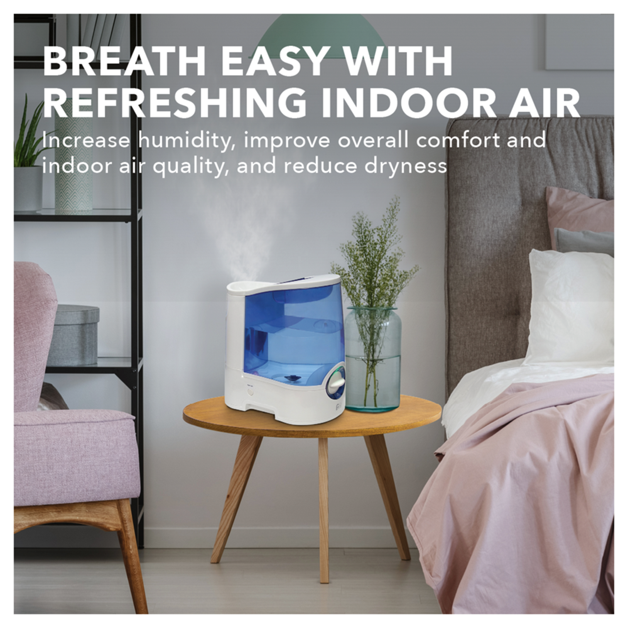 Perfect Aire 1.0 Gallon Warm Mist Humidifier with Permanent Active Carbon Filter