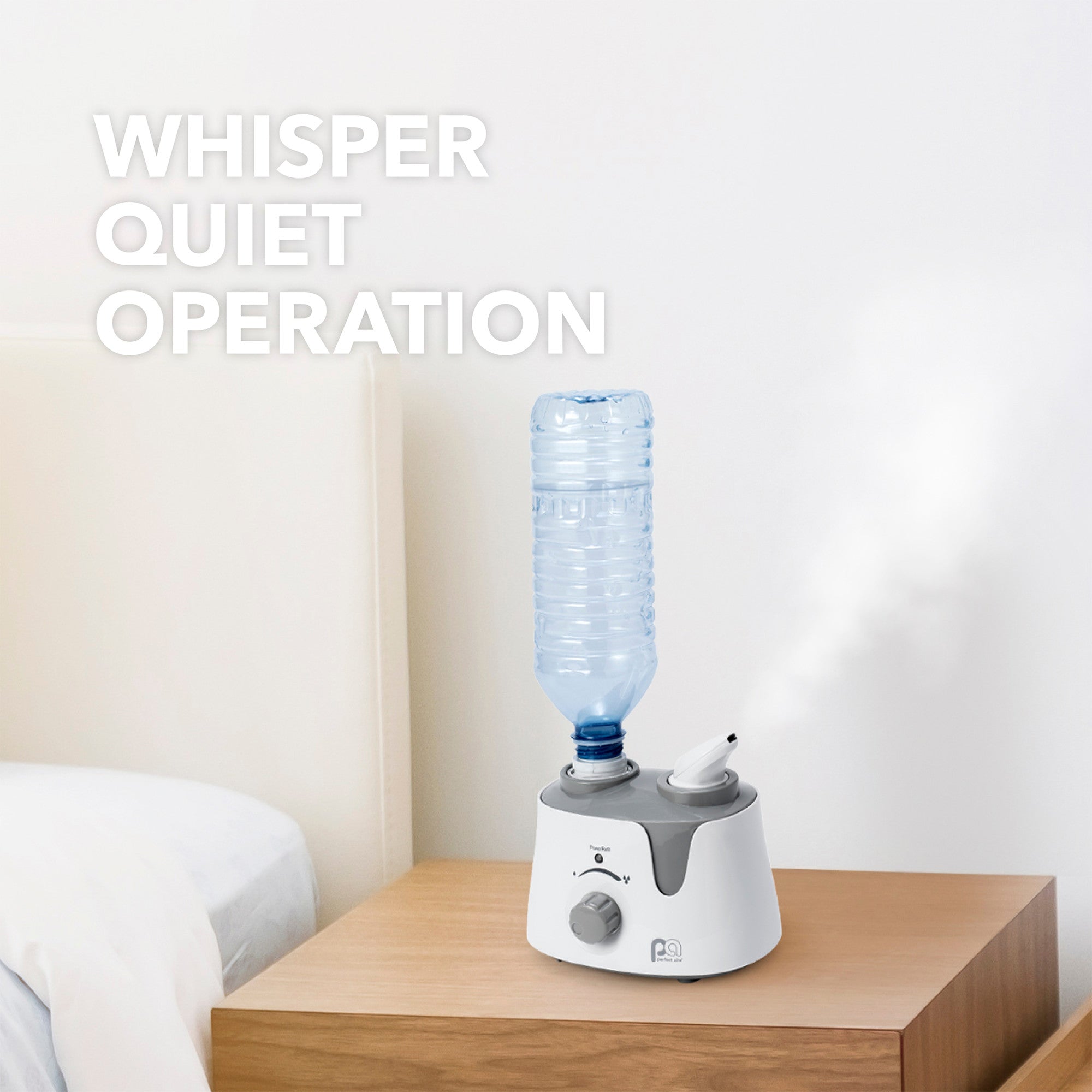 Perfect Aire Personal Travel Humidifier - Ultrasonic Cool Mist Using a Standard (12-24 oz.) Water Bottle with Auto Shut-Off , Great for Travel, Best for Small Spaces at Home, Office, and Hotels