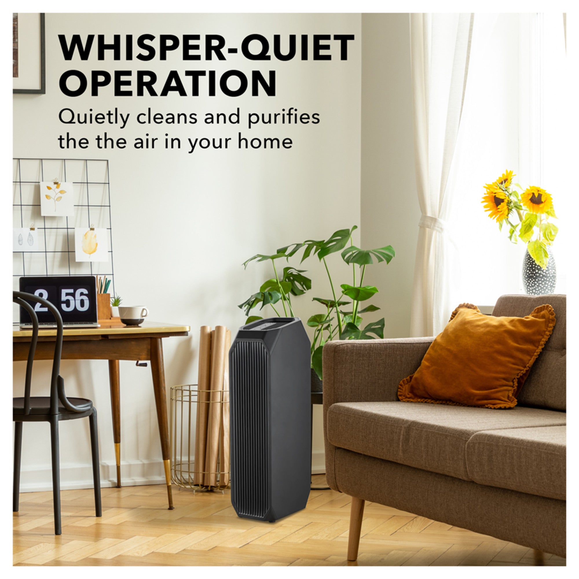 Perfect Aire 3-in-1 Air Purifier – True HEPA Filter, UVA Light Sanitization, Odor Control, Quiet Operation