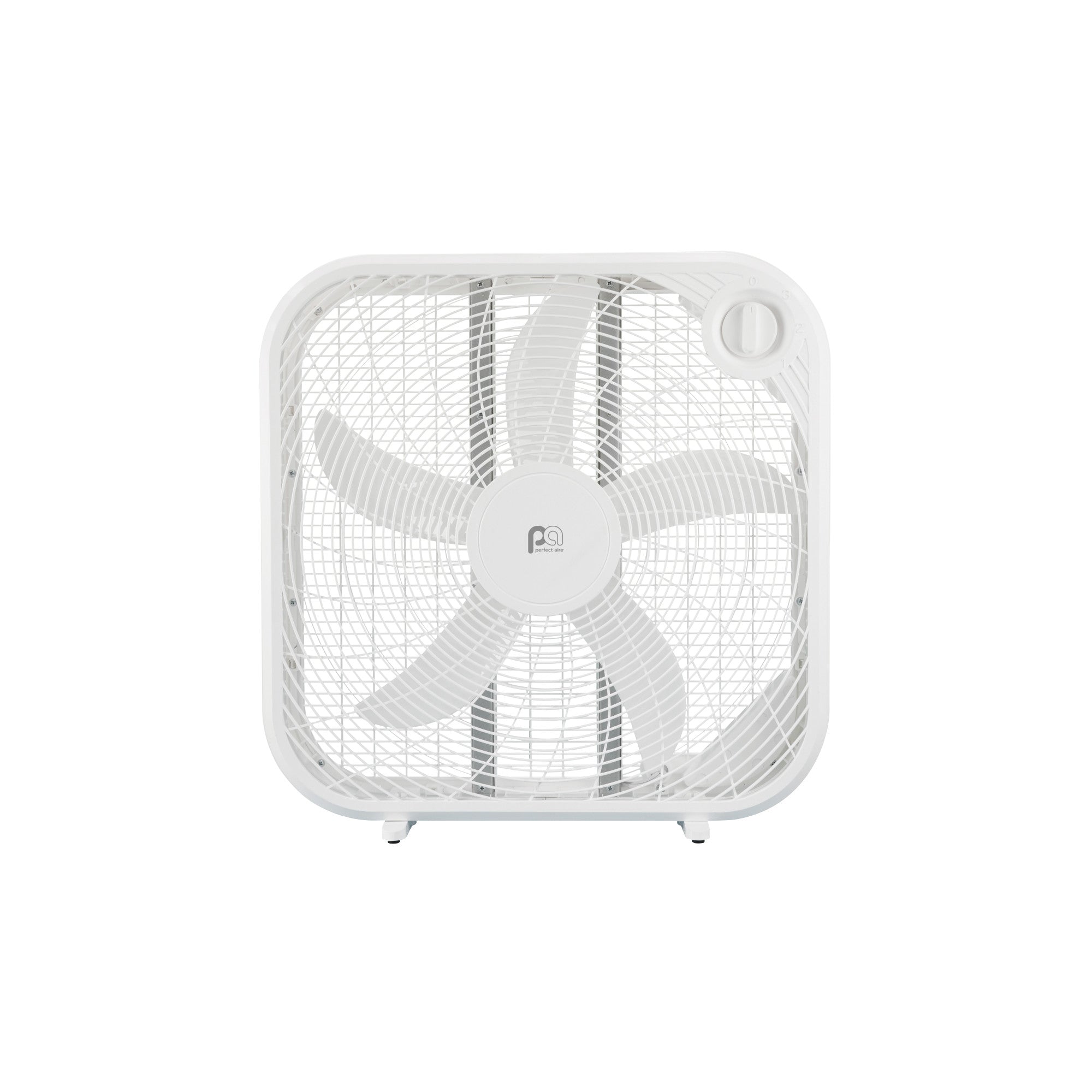 Perfect Aire 20" Box Fan – 3-Speed Quiet Air Circulator with Weather-Resistant Motor, Easy-Clean Grill & Carry Handle