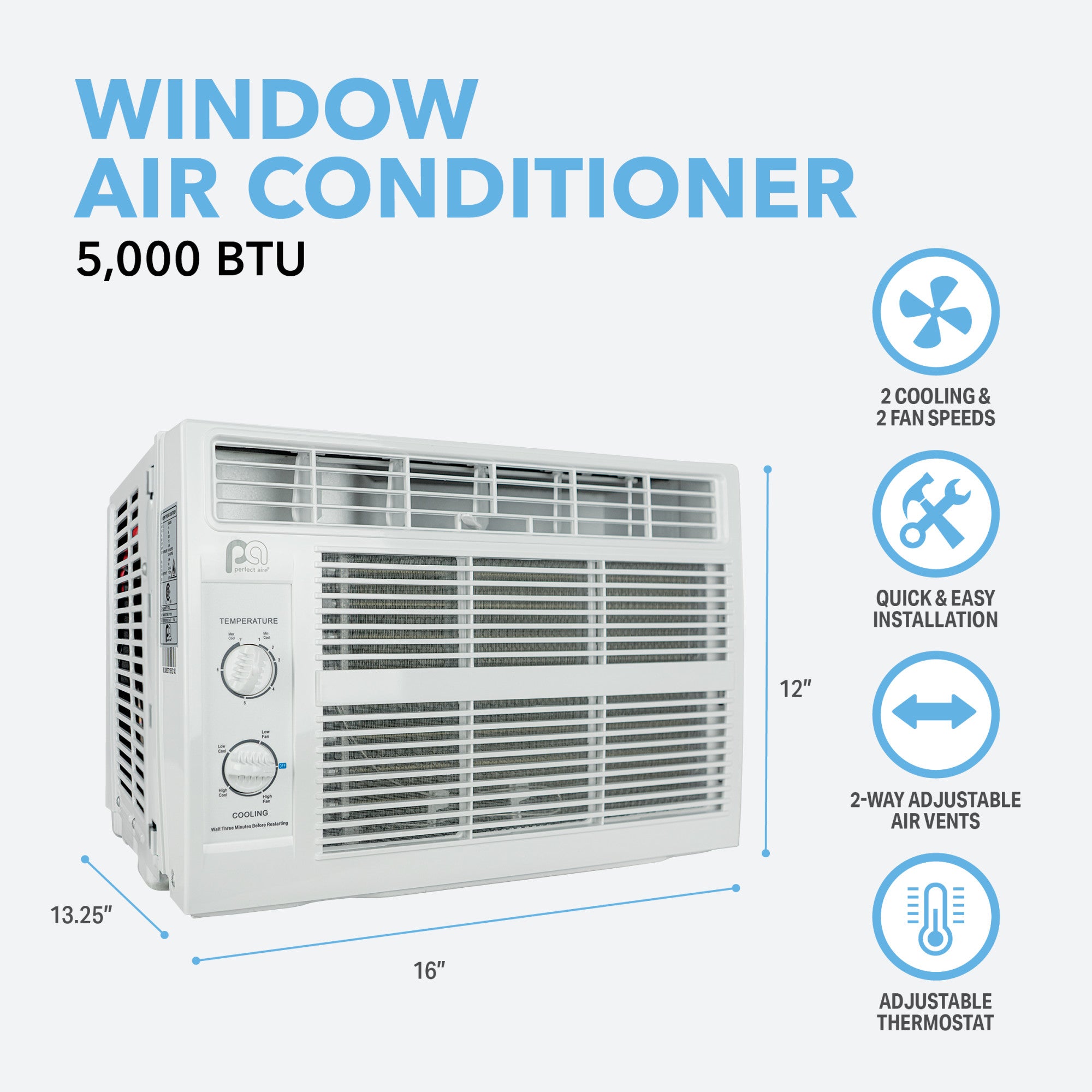 5,000 BTU Window Air Conditioner with Mechanical Controls