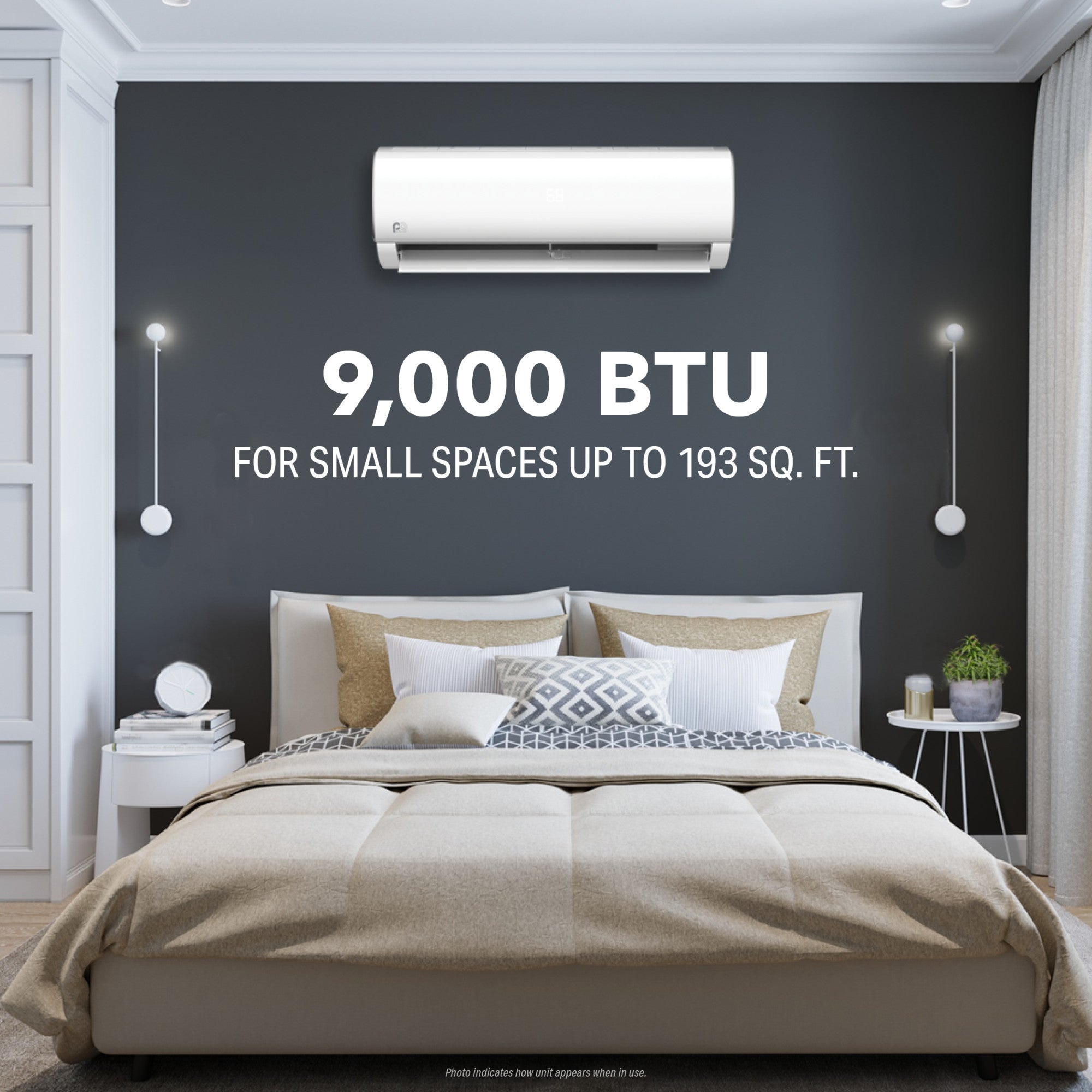 9,000 BTU Perfect Aire 230V Indoor Unit – Single-Zone Mini-Split Wall Mount, Heat Pump (Not a Complete System)