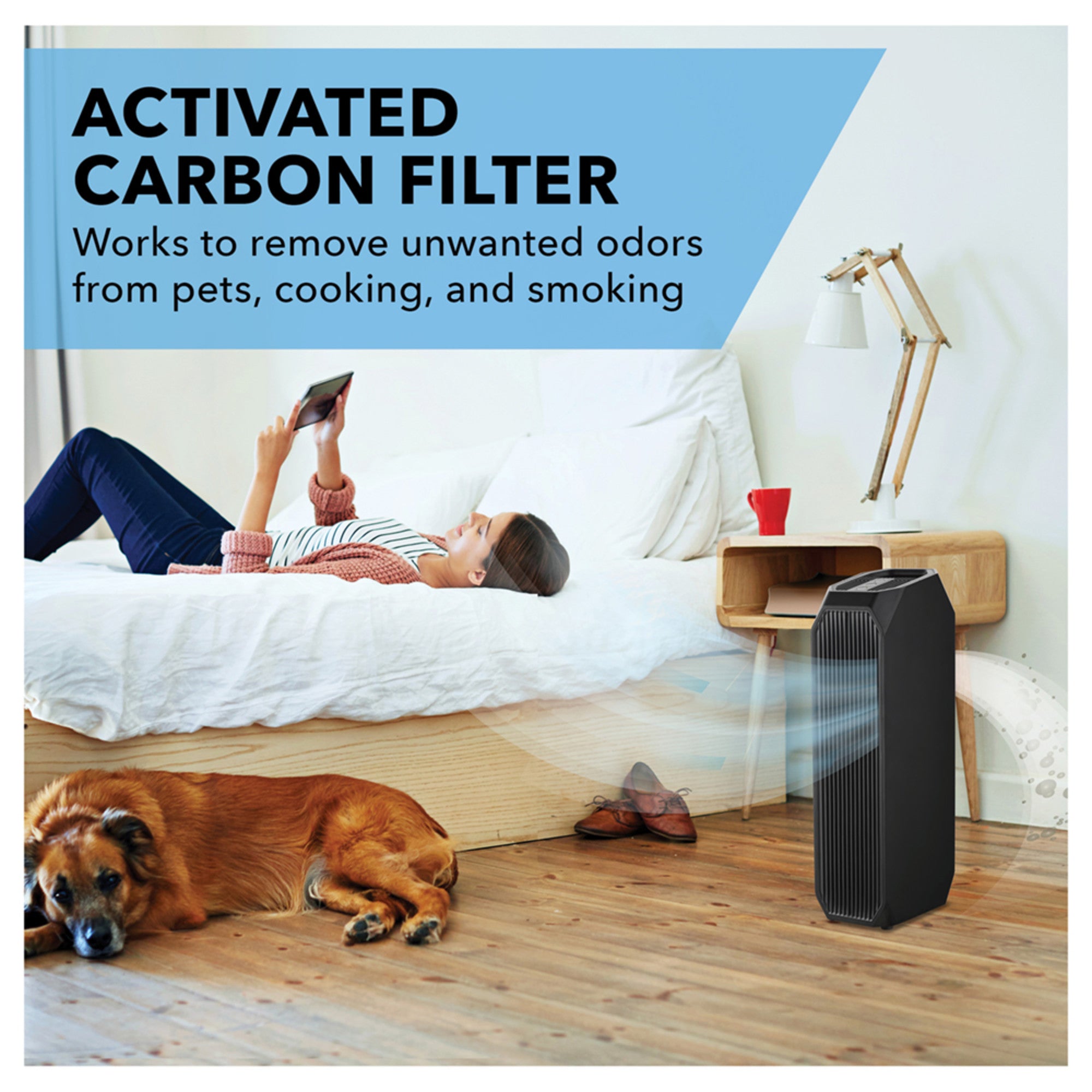 Perfect Aire 3-in-1 Air Purifier – True HEPA Filter, UVA Light Sanitization, Odor Control, Quiet Operation
