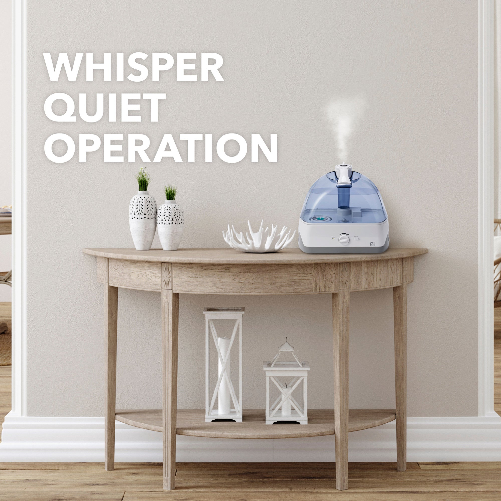 Perfect Aire 1.3 Gallon Ultrasonic Cool Mist Humidifier - Ideal for the Baby's Bedroom with Night-Light Option and Whisper-Quiet Operation, Auto Shut-Off and a Permanent Active Carbon Filter
