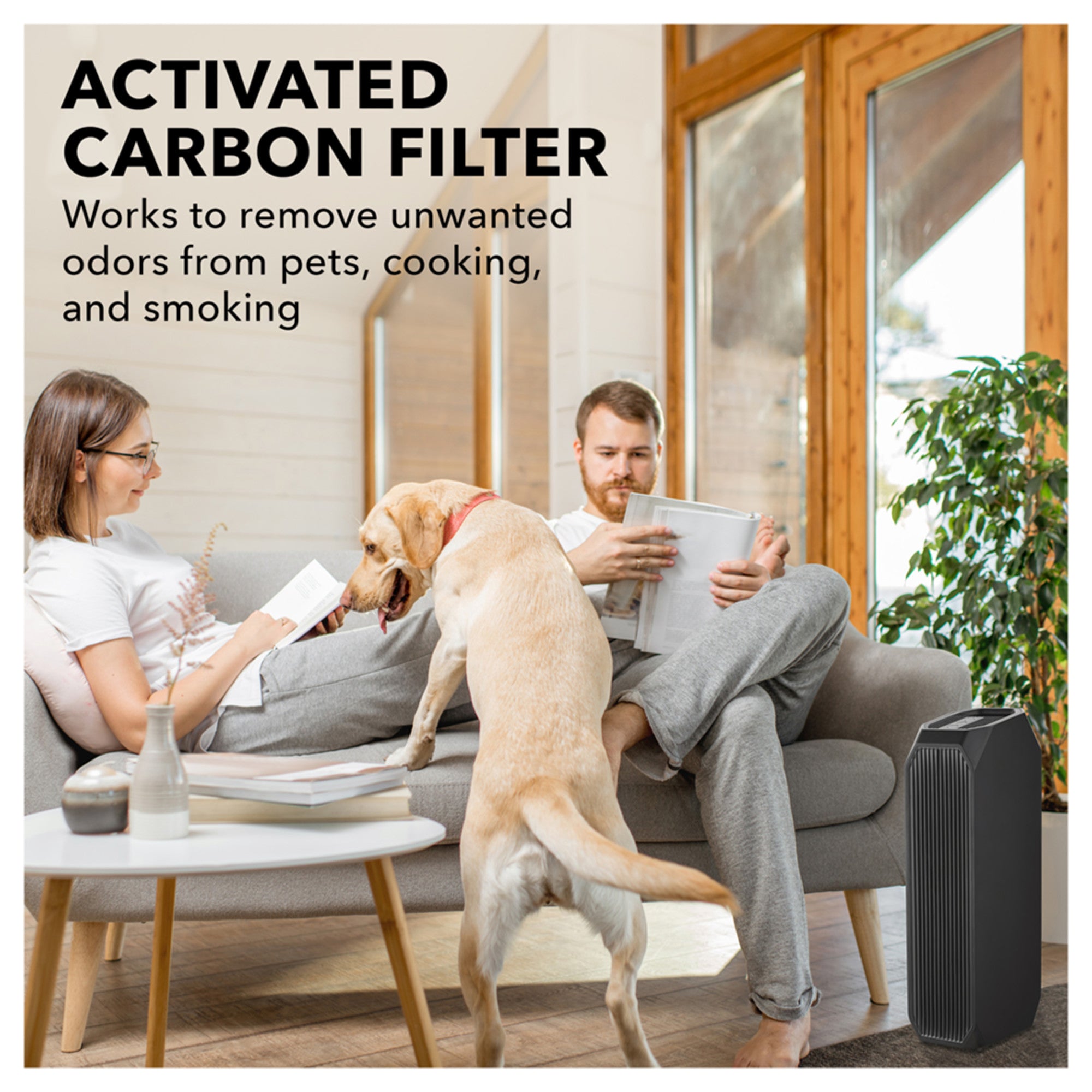 Perfect Aire 3-in-1 Air Purifier – True HEPA Filter, UVA Light Sanitization, Odor Control, Quiet Operation