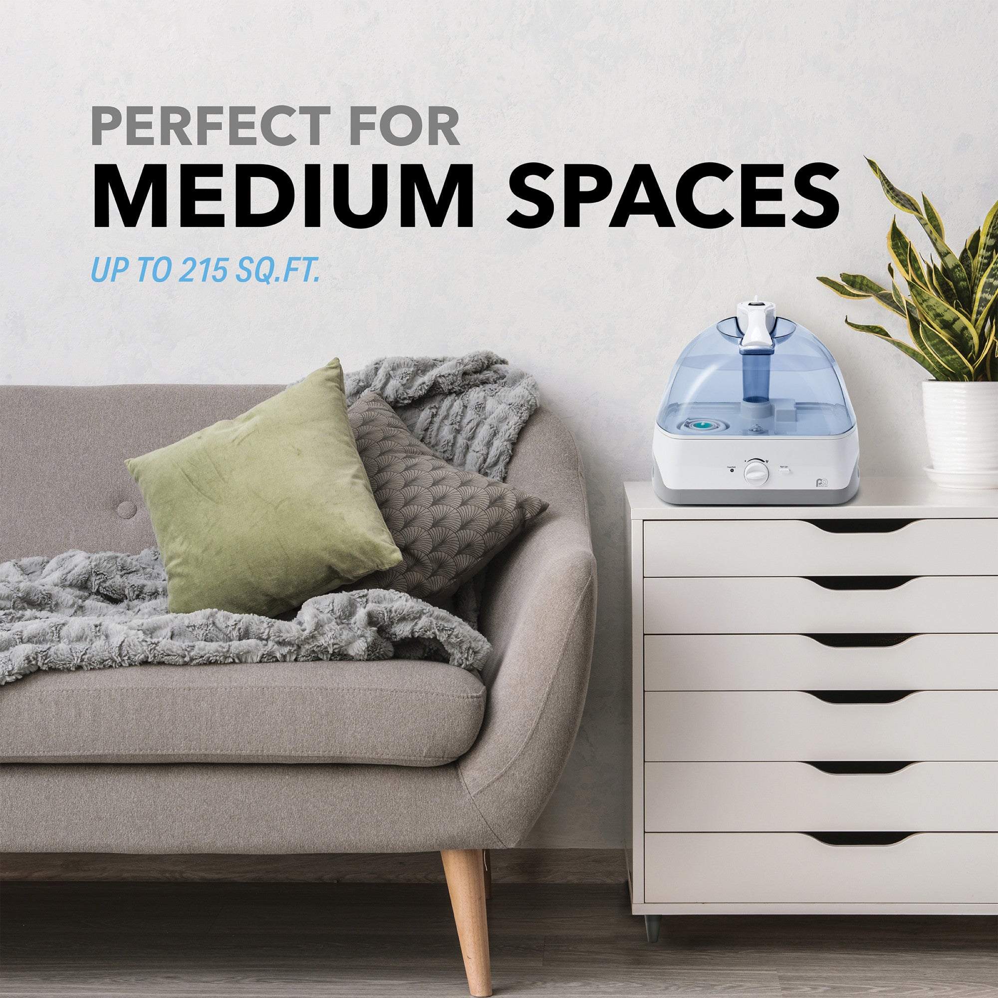 Perfect Aire 1.3 Gallon Ultrasonic Cool Mist Humidifier - Ideal for the Baby's Bedroom with Night-Light Option and Whisper-Quiet Operation, Auto Shut-Off and a Permanent Active Carbon Filter