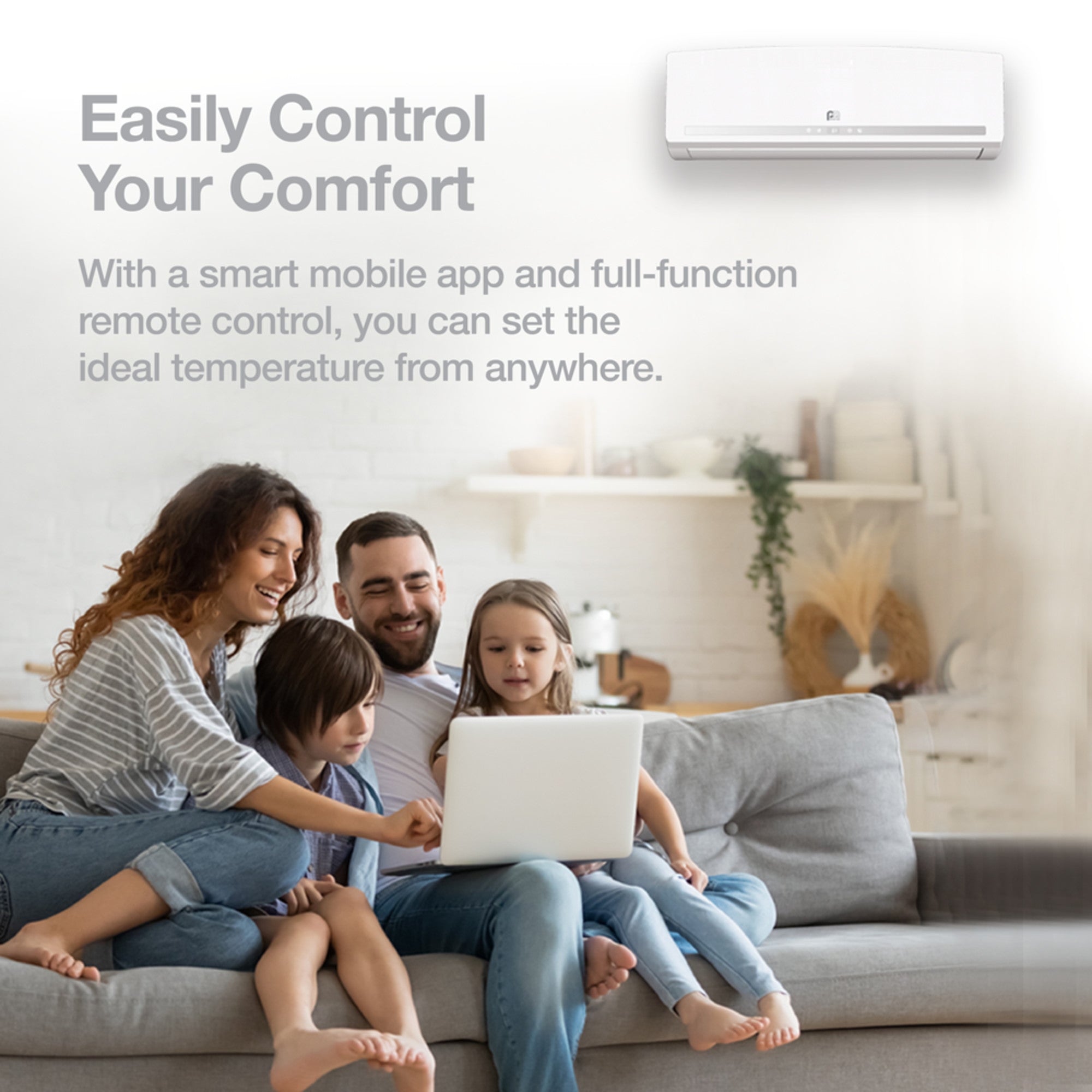 24,000 BTU Perfect Aire Quick Connect Mini-Split – DIY Heat Pump System for 1,000 sq ft, Energy Star, R454B
